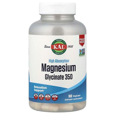 Norland KAL, High Absorption Magnesium Glycinate 350, 160 VegCaps supplement Uganda UGX 69,409