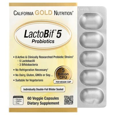 Norland California Gold Nutrition, LactoBif® 5 Probiotics, 5 Billion CFU, 60 Veggie Capsules supplement Uganda UGX 100,000