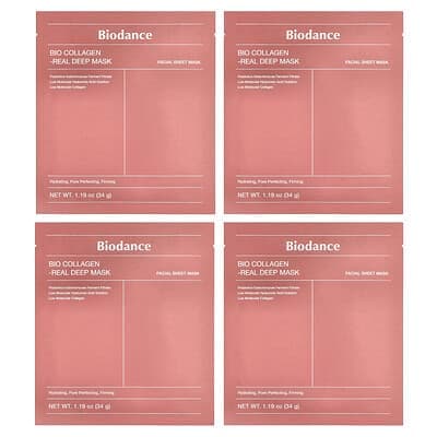 Norland Biodance, Bio Collagen Real Deep Beauty Mask, 4 Sheets, 1.19 oz (34 g) Each supplement Uganda UGX 72,652