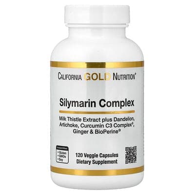 Norland California Gold Nutrition, Silymarin Complex, Milk Thistle Extract Plus Dandelion, Artichoke, Curcumin C3 Complex®, Ginger, and BioPerine®, 120 Veggie Capsules supplement Uganda UGX 57,357