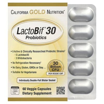 Norland California Gold Nutrition, LactoBif® 30 Probiotics, 30 Billion CFU, 60 Veggie Capsules supplement Uganda UGX 100,000