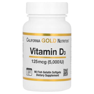 Norland California Gold Nutrition, Vitamin D3, 125 mcg (5,000 IU), 90 Fish Gelatin Softgels supplement Uganda UGX 100,000