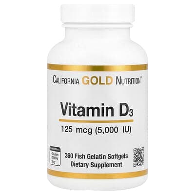 Norland California Gold Nutrition, Vitamin D3, 125 mcg (5,000 IU), 360 Fish Gelatin Softgels supplement Uganda UGX 100,000