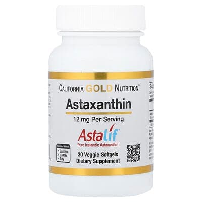 Norland California Gold Nutrition, Astaxanthin, Astalif® Pure Icelandic, 12 mg, 30 Veggie Softgels supplement Uganda UGX 148,428