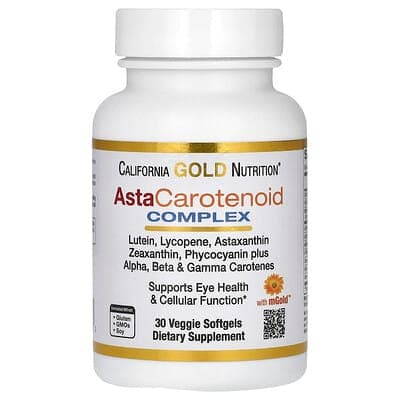Norland California Gold Nutrition, AstaCarotenoid Complex with Lutein, Lycopene, Astaxanthin, and Vitamin A, 30 Veggie Softgels supplement Uganda UGX 100,000