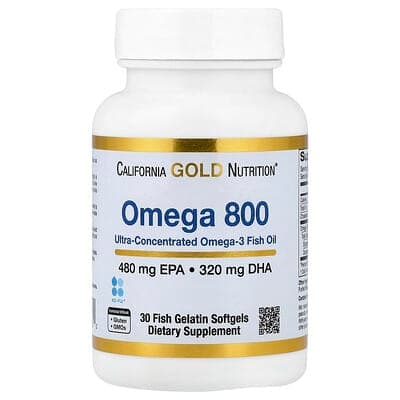 Norland California Gold Nutrition, Omega 800 Ultra-Concentrated Omega-3 Fish Oil, kd-pur® Triglyceride Form, 30 Fish Gelatin Softgels (1,000 mg per Softgel) supplement Uganda UGX 100,000