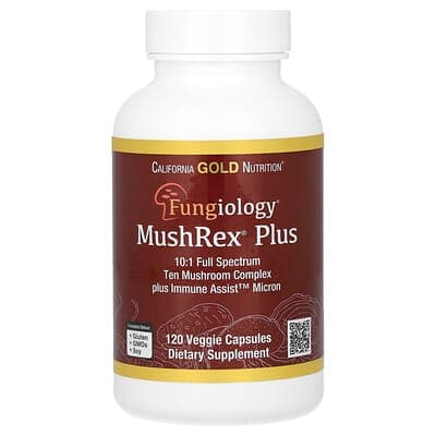 Norland California Gold Nutrition, Fungiology, MushRex Plus, Full-Spectrum Ten Mushroom Complex with Agaricus, Chaga, Cordyceps, and Lion's Mane, 120 Plantcaps supplement Uganda UGX 76,445