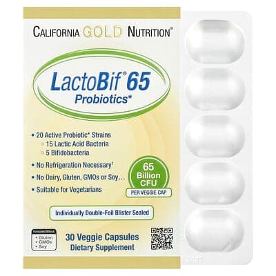 Norland California Gold Nutrition, LactoBif® 65 Probiotics, 30 Veggie Capsules supplement Uganda UGX 100,000
