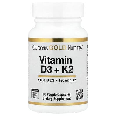 Norland California Gold Nutrition, Vitamin D3 + K2 as MK-7, 60 Veggie Capsules supplement Uganda UGX 35,255