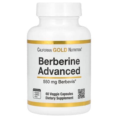 Norland California Gold Nutrition, Berberine Advanced, Berbevis Phytosome with Berberine Phospholipid Complex with Sunflower Lecithin, 550 mg, 60 Veggie Capsules supplement Uganda UGX 99,204