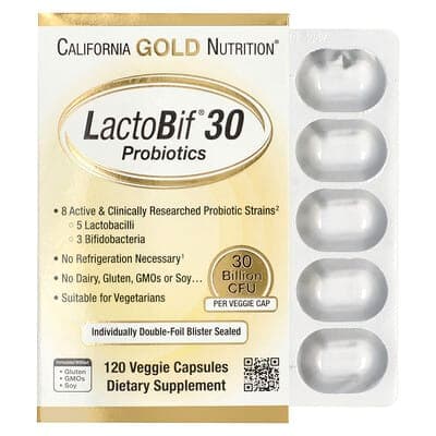 Norland California Gold Nutrition, LactoBif® 30 Probiotics, 30 Billion CFU, 120 Veggie Capsules supplement Uganda UGX 100,000