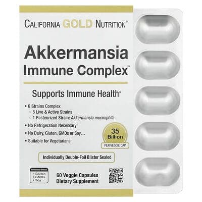Norland California Gold Nutrition, Akkermansia + Probiotics Immune Complex, 60 Veggie Capsules supplement Uganda UGX 114,714