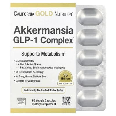 Norland California Gold Nutrition, Akkermansia + Probiotics GLP-1 Complex, 60 Veggie Capsules supplement Uganda UGX 114,714