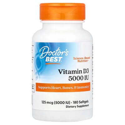 Norland Doctor's Best, Vitamin D3, 125 mcg (5,000 IU), 180 Softgels supplement Uganda UGX 27,497