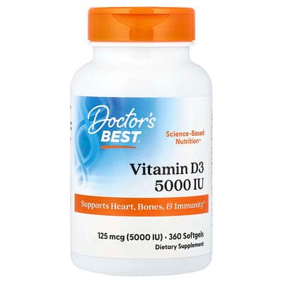 Norland Doctor's Best, Vitamin D3, 125 mcg (5,000 IU), 360 Softgels supplement Uganda UGX 46,251