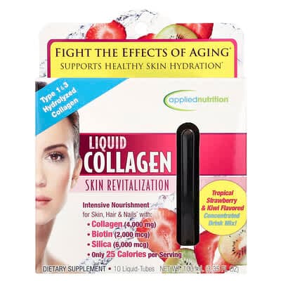 Norland Applied Nutrition, Liquid Collagen, Skin Revitalization, Tropical Strawberry & Kiwi, 10 Liquid-Tubes, 3.35 fl oz (100 ml) supplement Uganda UGX 58,565