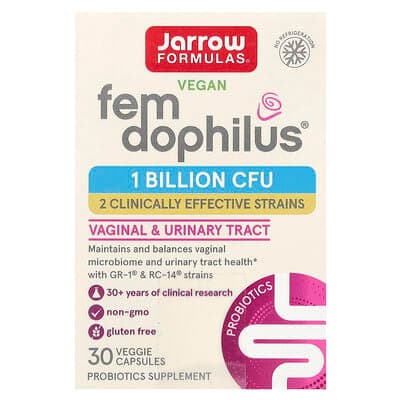 Norland Jarrow Formulas, Vegan Fem Dophilus®, 1 Billion CFU, 30 Veggie Capsules supplement Uganda UGX 92,812
