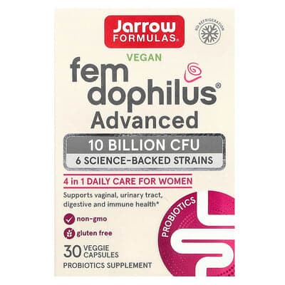 Norland Jarrow Formulas, Vegan Fem Dophilus, Advanced, 10 Billion CFU (250 mg), 30 Veggies Capsules supplement Uganda UGX 133,106