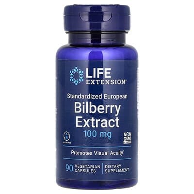 Norland Life Extension, Standardized European Bilberry Extract, 100 mg, 90 Vegetarian Capsules supplement Uganda UGX 109,207