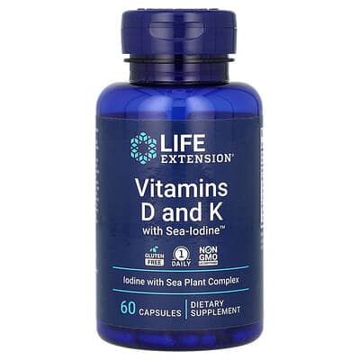 Norland Life Extension, Vitamins D and K with Sea-Iodine, 60 Capsules supplement Uganda UGX 72,269