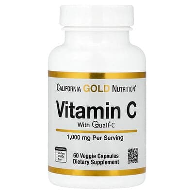 Norland California Gold Nutrition, Vitamin C, Quali®-C, 1,000 mg, 60 Veggie Capsules supplement Uganda UGX 32,769