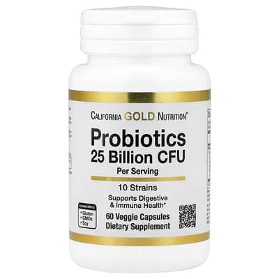 Norland California Gold Nutrition, Probiotics with Lactobacillus acidophilus, Bifidobacterium lactis, Lactobacillus plantarum, and Lactobacillus casei, 10 Strain Blend, 25 Billion CFU, 60 Veggie Capsules supplement Uganda UGX 166,121
