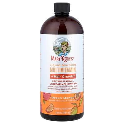 Norland MaryRuth's, Liquid Morning Multivitamin + Hair Growth, Peach Mango, 30 fl oz (887 ml) supplement Uganda UGX 235,800