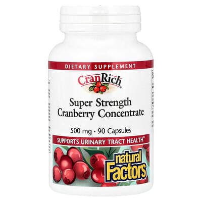 Norland Natural Factors, CranRich®, Cranberry Concentrate, Super Strength, 500 mg, 90 Capsules supplement Uganda UGX 43,889
