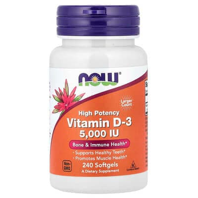 Norland NOW Foods, Vitamin D-3, High Potency, 5,000 IU, 240 Softgels supplement Uganda UGX 51,365
