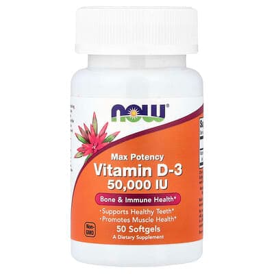 Norland NOW Foods, Vitamin D-3, Max Potency, 50,000 IU, 50 Softgels supplement Uganda UGX 51,258