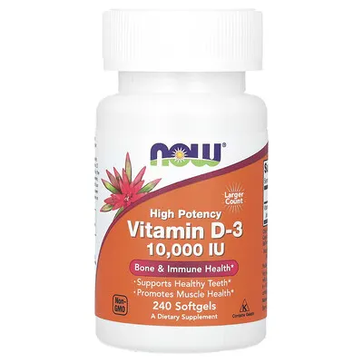 Norland NOW Foods, Vitamin D-3, High Potency, 100000 IU, 240 Softgels supplement Uganda UGX 66,462