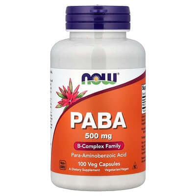 Norland NOW Foods, PABA, 500 mg, 100 Veg Capsules supplement Uganda UGX 39,504