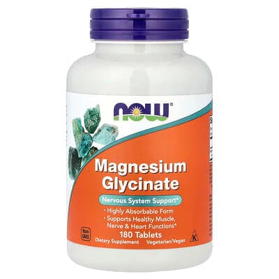 Norland NOW Foods, Magnesium Glycinate, 180 Tablets (100 mg per Tablet) supplement Uganda UGX 85,489