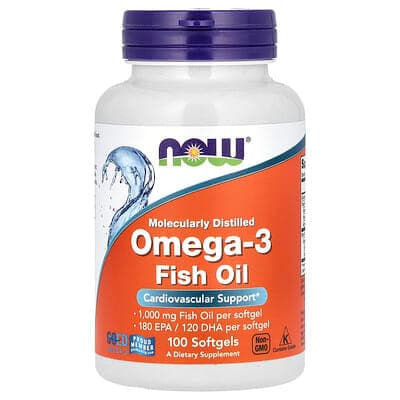 Norland NOW Foods, Omega-3 Fish Oil, 1,000 mg, 180 EPA - 120 DHA, 100 Softgels supplement Uganda UGX 136,170