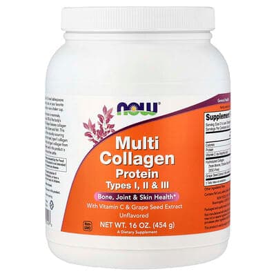Norland NOW Foods, Multi Collagen Protein, Unflavored, 16 oz (454 g) supplement Uganda UGX 131,895