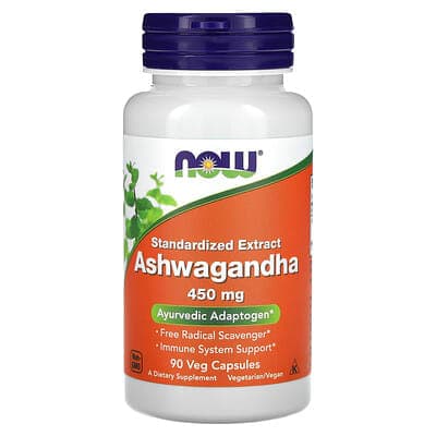 Norland NOW Foods, Ashwagandha, Standardized Extract, 450 mg, 90 Veg Capsules supplement Uganda UGX 52,084