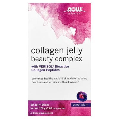 Norland NOW Foods, Solutions, Collagen Jelly Beauty Complex, Sweet Plum, 10 Jelly Sticks, 0.705 oz (20 g) Each supplement Uganda UGX 54,837