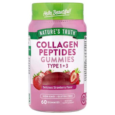 Norland Nature's Truth, Collagen Peptides Gummies, Type 1 + 3, Delicious Strawberry, 60 Gummies supplement Uganda UGX 61,012