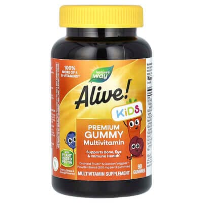 Norland Nature's Way, Alive! Kids, Premium Gummy Multivitamin, Cherry, Grape & Orange, 90 Gummies supplement Uganda UGX 66,665