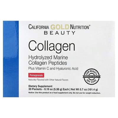 Norland California Gold Nutrition, Collagen Peptides Plus Vitamin C & Hyaluronic Acid, Pomegranate, 30 Packets, 0.19 oz (5.38 g) Each supplement Uganda UGX 109,173