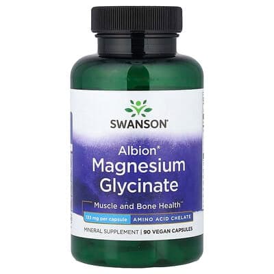 Norland Swanson, Albion®, Magnesium Glycinate, 133 mg, 90 Vegan Capsules supplement Uganda UGX 29,252