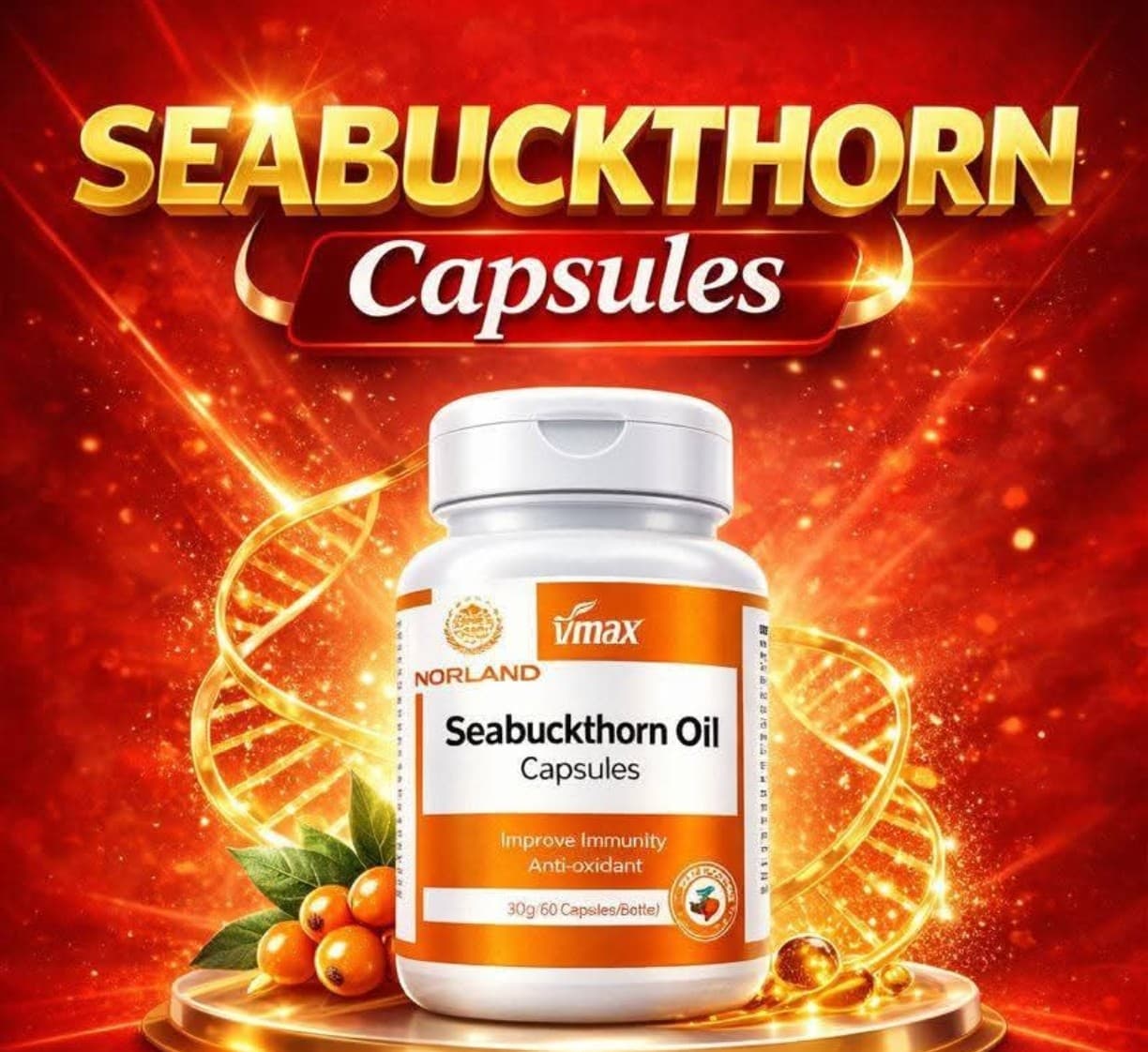 Norland Norland Vmax Seabuckthorn Oil Capsules (30g - 60 Capsules) supplement Uganda UGX 130,000