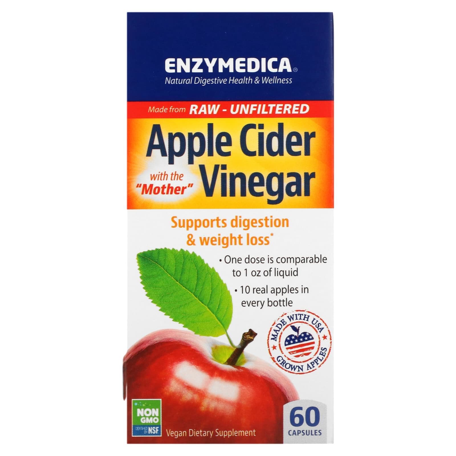 Norland Enzymedica, Apple Cider Vinegar With the Mother, 60 Capsules supplement Uganda UGX 200,000
