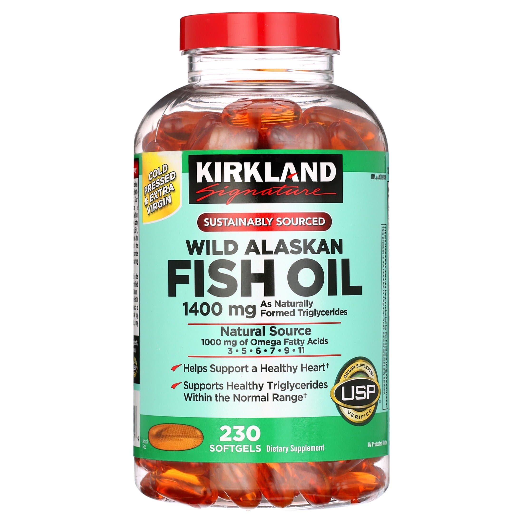 Norland Kirkland Signature Wild Alaskan Fish Oil 1400 mg 230 Softgels supplement Uganda UGX 255,000