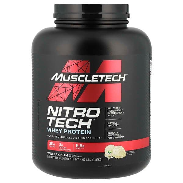 Norland MuscleTech, Nitro-Tech® Whey Protein, Vanilla Cream, 4 lbs (1.81 kg) 41 servings supplement Uganda UGX 350,000