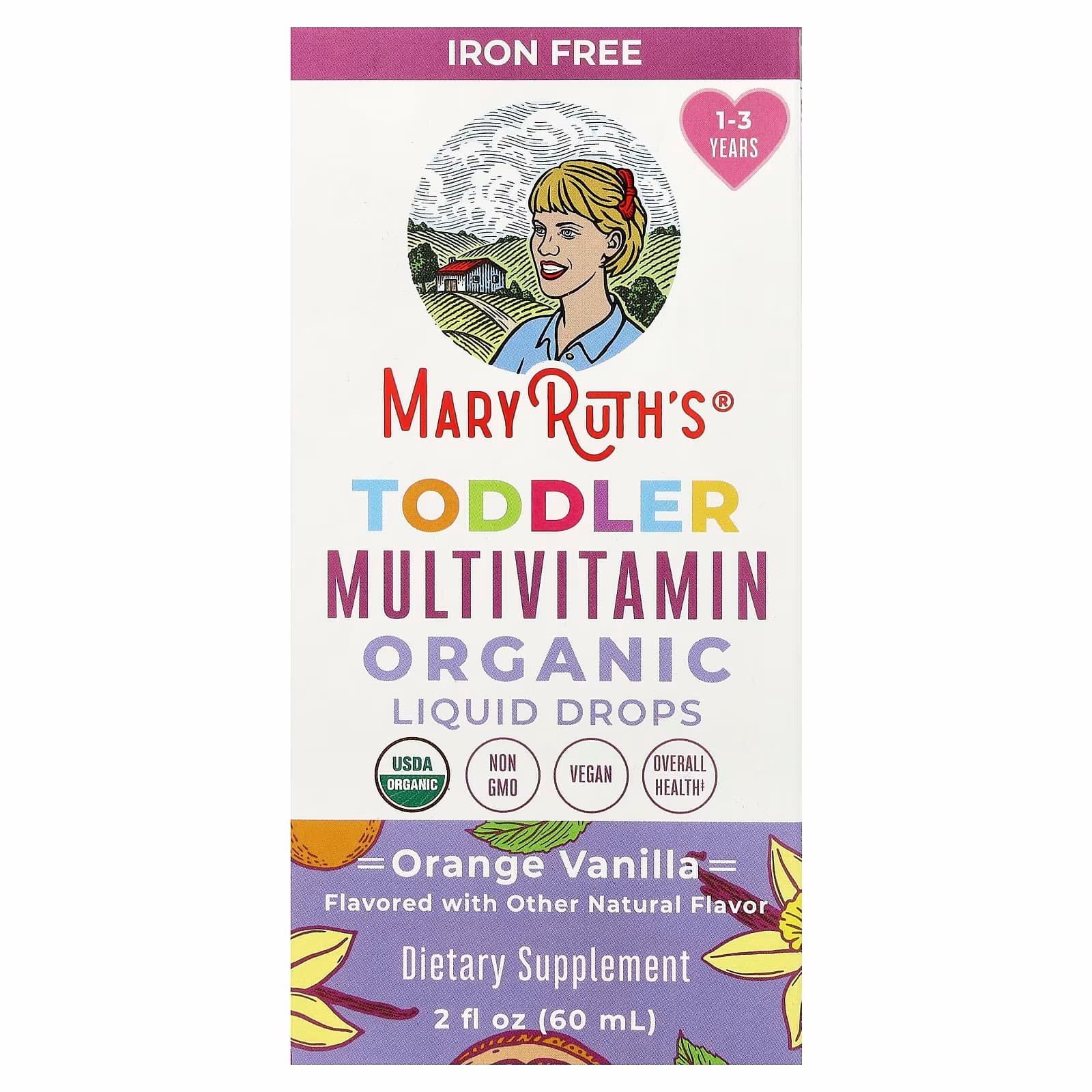 Norland MaryRuth’s Organic Toddler Multivitamin Liquid Drops, 1-3 Years, Orange Vanilla, 2 fl oz (60 ml supplement Uganda UGX 150,000